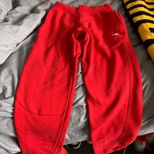 Red Champion Reverse Weave Sweatpants